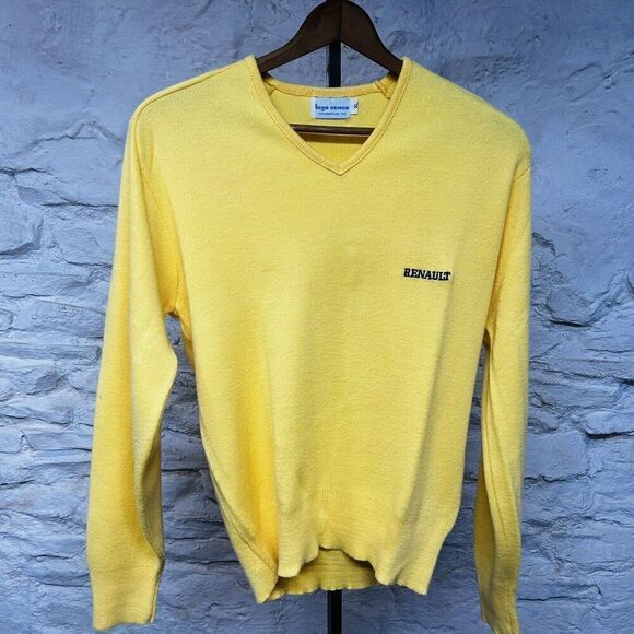 Vintage 70s Renault Auto Logo 7 Pullover SWEATER Classic Car Collector Rare - Picture 1 of 5